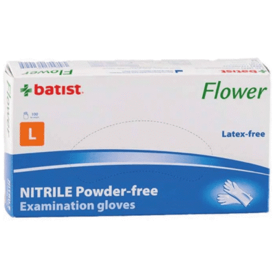 GUANTE DE EXAMEN DE NITRILO SIN POLVO BATIST CX 100